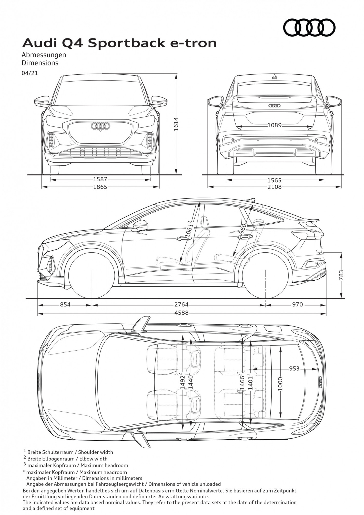 Audi Q4 e-tron Sportback dimension