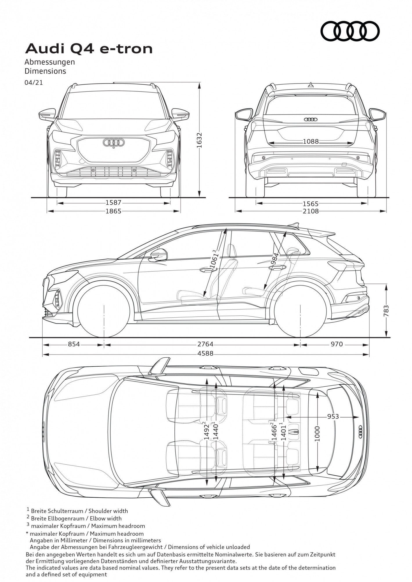 Audi Q4 e-tron dimension